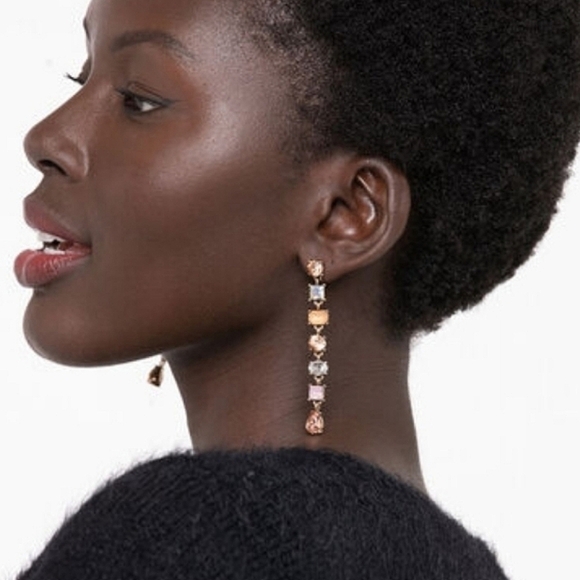 🆕️ Long Crystal Drop Earrings - Picture 3 of 5